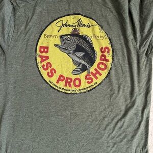Bass Pro Shop Heather Olive Green Graphic T